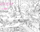 線画でフレームや背景お描きします 単色でもインパクト大のイラスト イメージ4