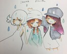 あなたの想像をイラストにします 一回につき3枚、アナログデフォルメイラストです イメージ5