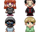 ミニキャラドット絵アイコンお作りします レトロゲーム風ドット絵でSNS用アイコンお作りします イメージ1