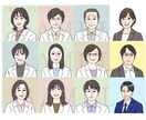 シンプルおしゃれでビジネスにも最適な似顔絵描きます 黒い線で目立ち、カッチリだけど程よくオシャレ。表情差分も◎ イメージ3