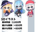 可愛いアニメ塗りのミニキャラお描きします 商用利用可！！SNSアイコン、グッズにも！！ イメージ3
