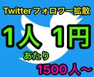 激安⭐️Twitterのフォロワー宣伝します 1人あたり1円で拡散いたします！1500人〜 イメージ1