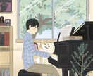優しく落ち着いた雰囲気の一枚絵描きます 水彩画・日本画風で落ち着きのある、懐かしいあたたかみのある絵 イメージ2