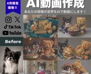 4月料金！「音と動き」のあるAI動画を制作します 4月基本料金3,000円！AIでペットやキャラが動き出す。 イメージ1