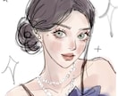 柔らかな線で、あなたらしさを描く似顔絵をしてます 可愛いおしゃれ絵、キラキラしてます イメージ1