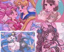 アイコン・1枚絵・似顔絵などイラスト提供します キラキラ×レトロなイラストで個性をアピール イメージ5