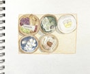 お好きな食べ物を色鉛筆で描きます メニューの挿絵やインテリアにも。ハガキ内サイズ対応 イメージ3