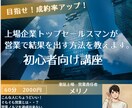 上場企業トップセールスが営業のイロハをお教えします 初心者向け！トップセールスになるまであなたをサポートします！ イメージ1