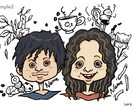あなたをキャラクター化！またはモンスター化！します あなたの顔の周りに好きなものを3個イラストにします◎ イメージ2