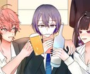 SNS向けのキラキラアイコンを描きます 彩度高めな目を惹くイラストです！ イメージ3