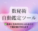 簡単⭐︎数秘術自動鑑定ツールを販売します 名前と生年月日を入れるだけで鑑定書の作成が自動で行えます。 イメージ1