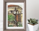 簡易額入り、はがきサイズの建物イラスト描きます あなただけの大切な思い出の建物を水彩画に！原画お送りします。 イメージ2