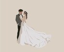 淡い雰囲気の似顔絵描いています wedding、お子様や家族との思い出描きます イメージ1