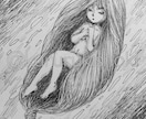 挿絵みたいな不思議・ダーク系なイラスト描きます 背景有！鉛筆・パステル・アクリル・ペン画など選んで頂けます イメージ1