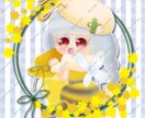 春にっぴたりなキャライラスト描きます アイコン用の背景付きで春を感じられる！商用利用可能！ イメージ2