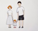 おしゃれに全身の手書き似顔絵描きます カップル、家族、子供、両親、敬老の日のプレゼントに イメージ2