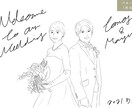 シンプルなウェルカムボードを作成します 前撮り写真がなくてもOK！手描きで対応可能です♪ イメージ4