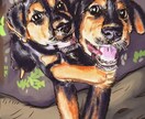 海外風 おしゃれな漫画風イラスト描きます 似顔絵 カップル ペット/アイコンやプレゼントに！ イメージ9