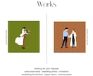 結婚式のウェルカムボードに使えるイラスト描きます 思い出の写真を、雰囲気のある手書きイラストに♩ イメージ3