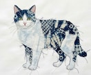 猫・ペットの布コラージュ作品を制作します 写真から布と手縫いでペットアート制作 イメージ10