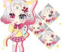 猫の日量産イラスト描きます テンプレートを利用した猫耳SDイラスト。 イメージ4