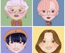 どなた様でもおしゃれでかわいく似顔絵をお描きします カラフルで、ほっこり温かみのあるイラストです☺︎ イメージ4