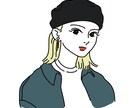 シンプル線画でお洒落な似顔絵お描きします 髪型や服の変更OK！SNSアイコン、名刺などに◎ イメージ4