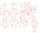 商用利用可〇ゆるいドウブツ描きます 単色線のゆるいドウブツ描きます！ イメージ2