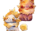 可愛い動物キャラクター、アイコンお描きします 水彩イラストでふんわり絵に仕上げます イメージ2