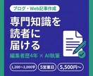 個人事業主・専門職向けブログ記事を作成します 編集者歴4年。専門知識を読者に届ける記事を執筆します イメージ1