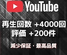 YouTubeの再生回数4000回増やします ✨再生回数+4000回＆評価+200件➡3,000円✨ イメージ4