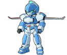デフォルメロボットの立ち絵イラストお描きします ８０年代ロボアニメ好きが描くので、コアな方も必見です！！ イメージ2