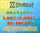 日本人リアルアカウント Xフォロワー増加いたします 日本人リアルアカウント/100名増加～/30日間減少保証付 イメージ1