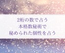 2桁の数で占う詳細数秘術で占います 1桁の数秘術よりもずっと奥深い世界が見えてきます イメージ1