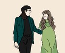 写真を使ってゆるっとしたおしゃれな似顔絵描きます 『アンリマティス』風味のゆるっとした雰囲気のイラスト イメージ5