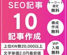 KW選定・執筆・WP入稿を最安値で執筆します キーワード選定・構成・WP入稿が無料！SEO対策はお任せ！ イメージ1