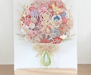 ご祝儀袋をリメイクしてキャンバスアートを作成します 結婚式の思い出を世界に一つだけの特別な花束へ イメージ3