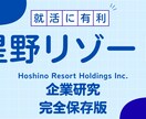 株式会社星野リゾートの企業研究を作成します 星野リゾートで内定希望者向け就職成功の秘訣マニュアル イメージ1