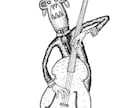 個性的なペン画・モノトーンイラスト描きます 大きな目ギザギザの歯をモチーフにキャラクター描きます！ イメージ1