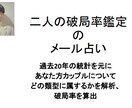 二人の破局率を鑑定します 過去20年の統計を元にAIがお二人の破局率を算出 イメージ1