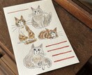 あなたの猫ちゃんをポストカードに描きます 美大卒が描く世界に1枚のポストカードで愛猫を飾ろう イメージ3