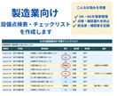 製造現場向けの設備点検表を作成します 現場に合わせた使いやすい点検表を作成します イメージ1