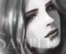 美しくリアルな似顔絵をデジタルイラストで描きます スタイリッシュなモノクロイラストに仕上げます！ イメージ3