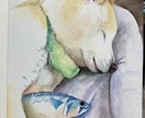 ハガキ～A4サイズで動物ちゃんの似顔絵描きます 水彩でふんわり優しく♬.*ﾟ可愛らしい表情を描きます イメージ6