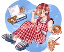 レトロでポップなやわらかいタッチのイラスト描きます 絵本のような温かみのあるイラストをお届けします。 イメージ1