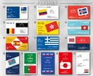 グローバルなお仕事に！国旗入り名刺販売します 通訳やツアーガイドなど国にまつわるお仕事やレストランなどに イメージ3