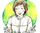 色紙サイズ◇ナチュラルタッチ◇水彩似顔絵かきます あたたかみある水彩イラスト！原画発送無料 イメージ7