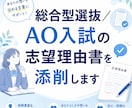 総合型選抜／AO入試の志望理由書を添削します AI×6年の指導経験で、合格へ導く本音フィードバック イメージ1