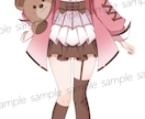 1点物！ピンク×クマ女の子の立ち絵を販売します IRIAMやTRPGなど用途様々！ イメージ2