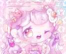 ミニキャラのアイコンを描きます ゆめかわなミニキャラを作成します:*:・(*´ω`pq゛ イメージ3